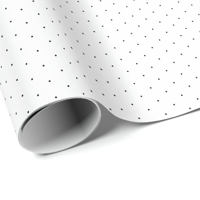 Chic svartvit liten polka dots mönster-gåva presentpapper (Rullad Hörn)