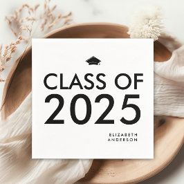 Chic Svartvit Personlig, Studentfest Pappersservett