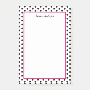 Chic Svartvit polka punkt Post-it Block