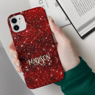 Chic Svartvit svart glitter monogram