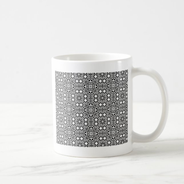 Chic svartvit trendig för tillbehör till mönster kaffemugg (Höger)