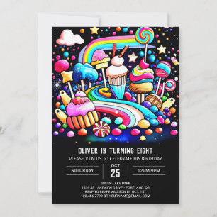 Chic Sweet Firande Birthday Inbjudningar