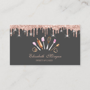 Chic Sweets Cupcake Rose Gold Drips Bageriverktyg Visitkort