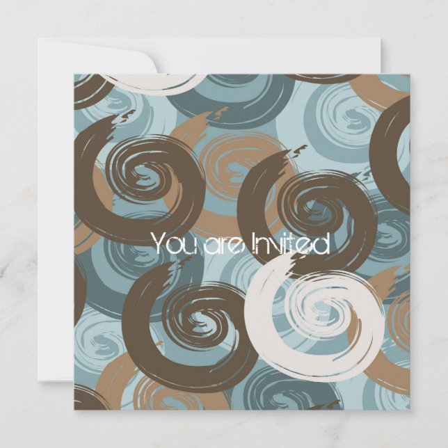 Chic Swirls Baby Shower Inbjudningar (Framsida)