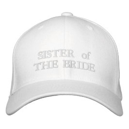 Chic Syster på Brides  rosa, vita bröllop Broderad Keps