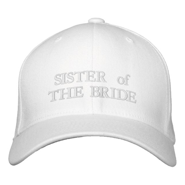 Chic Syster på Brides  rosa, vita bröllop Broderad Keps (Framsida)
