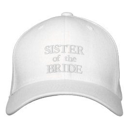 Chic Syster på Brides  rosa, vita bröllop Broderad Keps