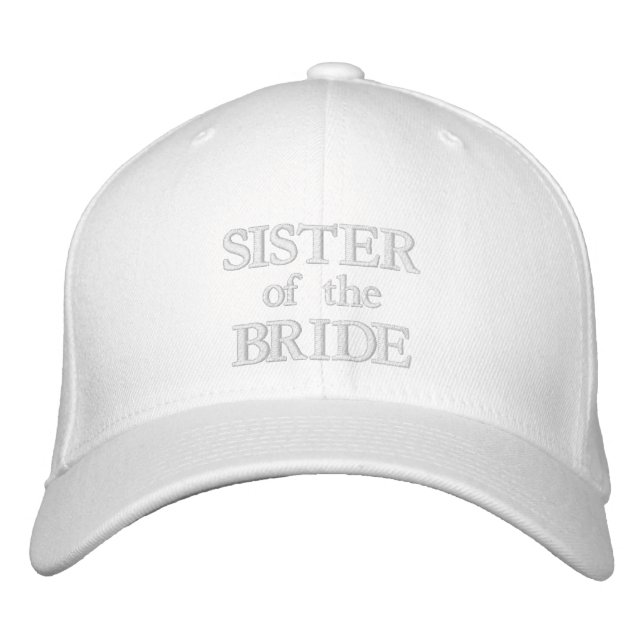 Chic Syster på Brides  rosa, vita bröllop Broderad Keps (Framsida)