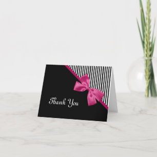 Chic Tack Black and White Rand Rosa Ribbon Kort
