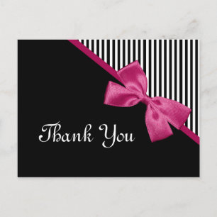 Chic Tack Black and White Rand Rosa Ribbon Vykort