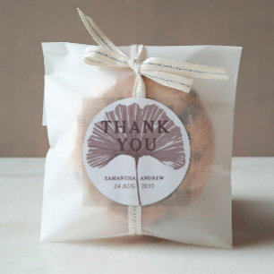 Chic Tack Dusty Ro Ginkgo Wedding Favor Runt Klistermärke