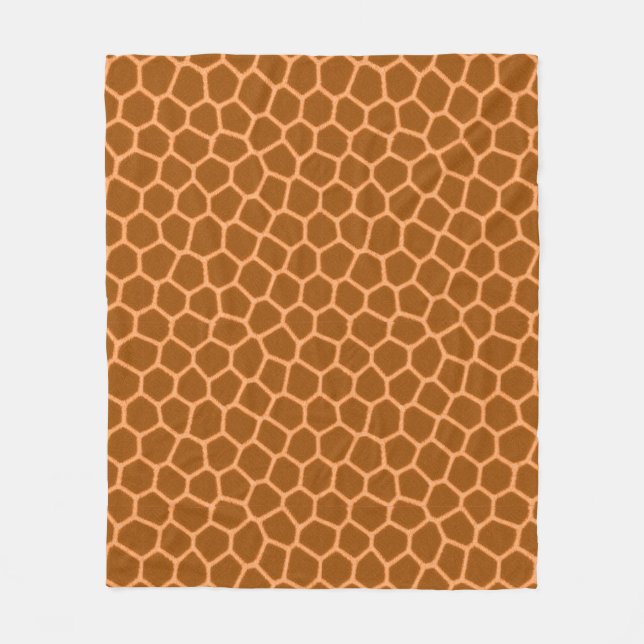 Chic Tan Girafftryckt Flygblankett Fleecefilt (Framsidan)