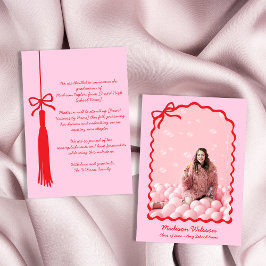 Chic Tassel Bow Grad Photo 2025 Studenten Meddelande