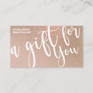 Chic Taupe Guld Glitter Gradient Gift-certifikat f Visitkort