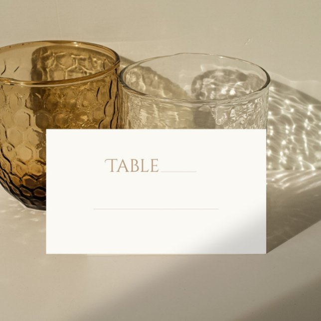 Chic Taupe & Ivory Bordsnummer Ställe Escort Card Placeringskort (Skapare uppladdad)