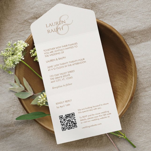 Chic Taupe & Ivory Monogram Initialer (Skapare uppladdad)