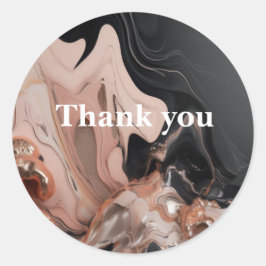 chic taupe marmortextur  runt klistermärke