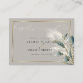 Chic Teal Anthurium och Ivory Pampas Grass Visitkort