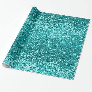 Chic Teal Aqua Glitter Gnistra Luxury Presentpapper