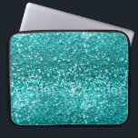 Chic Teal Aqua Turquise Glitter Gnistra Laptop Fodral<br><div class="desc">Chic Teal Aqua Turquise Glitter Gnistra Luxury Glam Laptop sleeve,  med fet stil,  chunky,  faux turkos teal glitter. Kontakta oss på cedarandstring@gmail.com om du behöver hjälp med designen eller fråga om matchande produkter.</div>