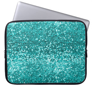 Chic Teal Aqua Turquise Glitter Gnistra Laptop Fodral