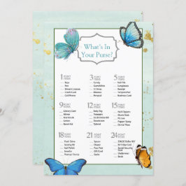 Chic Teal Blue Watercolor Butterfly Möhippa Inbjudningar