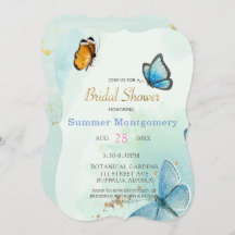 Chic Teal Blue Watercolor Butterfly Möhippa