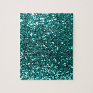 Chic Teal Faux Glitter Pussel