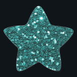 Chic Teal Faux Glitter Stjärnformat Klistermärke<br><div class="desc">Den glamorösa grönten för teal-faux glitter. OBS! Det här är platt tryckt grafik - inga upphöjda delar</div>