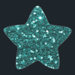 Chic Teal Faux Glitter Stjärnformat Klistermärke<br><div class="desc">Den glamorösa grönten för teal-faux glitter. OBS! Det här är platt tryckt grafik - inga upphöjda delar</div>