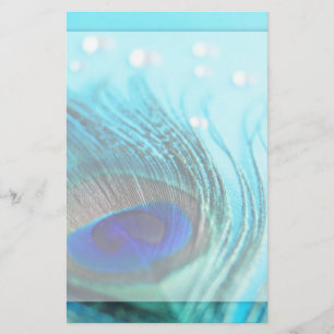 Chic Teal Peacock Jewels Brevpapper