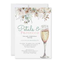 Chic Teal Petals och Prosecco Blommigt Möhippa
