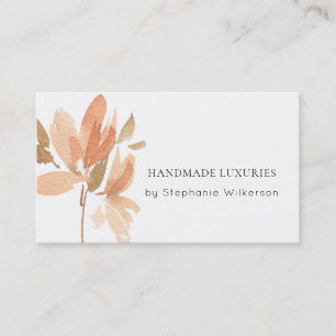 Chic Terra Cotta Watercolor Blommigt Affärskort Visitkort