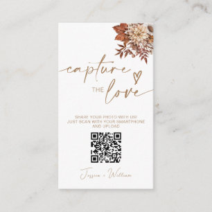 Chic Terracotta Blommigt Capture the Kärlek QR Cod Tilläggskort