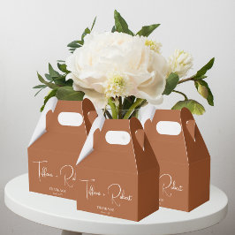 Chic Terracotta Bröllop Tack Presentaskar