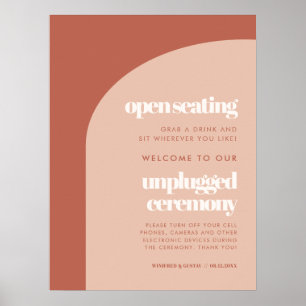 Chic terracotta Öppna sittplatser Opluggad ceremon Poster