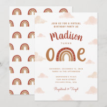 Chic Terracotta Rainbow Första födelsedag