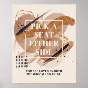 Chic Terracotta ro guld Plocka ett säte på båda si Poster