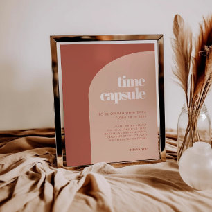 Chic Terracotta Time kapsel 1: a födelsedagsskylte Poster