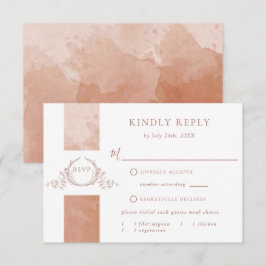 Chic Terracotta Watercolor Bröllop Monogram OSA Kort