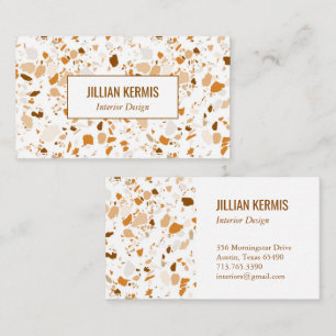 Chic terrazzo elegant Terracotta Brown Anpassnings Visitkort