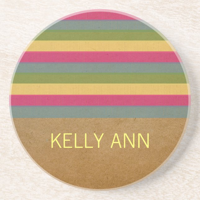 Chic Texturerat Rand Underlägg Sandsten (Framsidan)