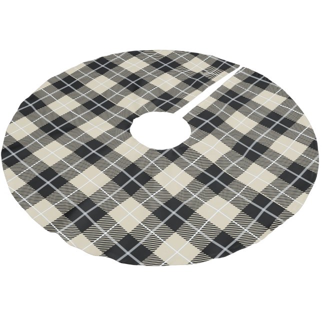 Chic Thompson Camel Tartan Play Mönster Julgransmatta Borstad Polyester (Vinklad)