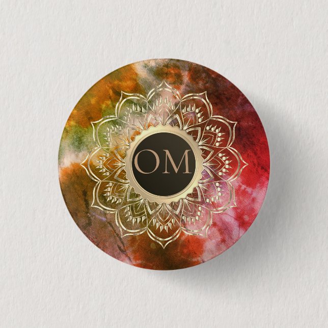 Chic Tie Dye OM Mandala Knapp (Framsida)