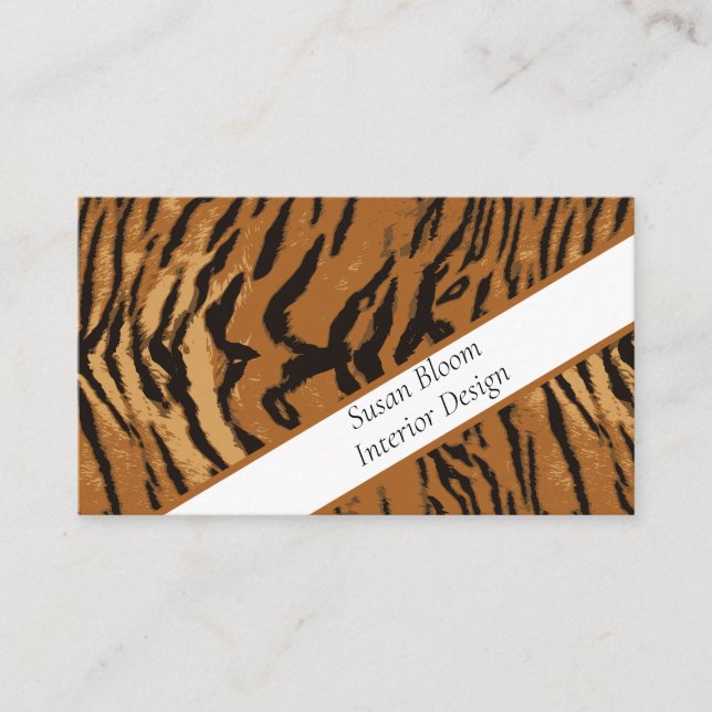 Chic Tiger Rand Animal Print Visitkort (Framsida)