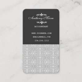 Chic till Impress Mönster Modern Vintage Damask Tidsbeställning Kort