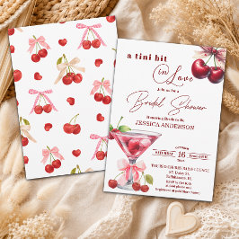 Chic Tini Bit in Love Cherry Martini Bröllopsdusch Inbjudningar