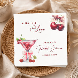 Chic Tini Bit in Love Cherry Martini Bröllopsdusch Pappersservett