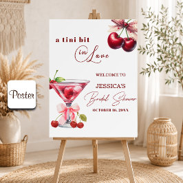 Chic Tini Bit in Love Cherry Martini Bröllopsfest Poster