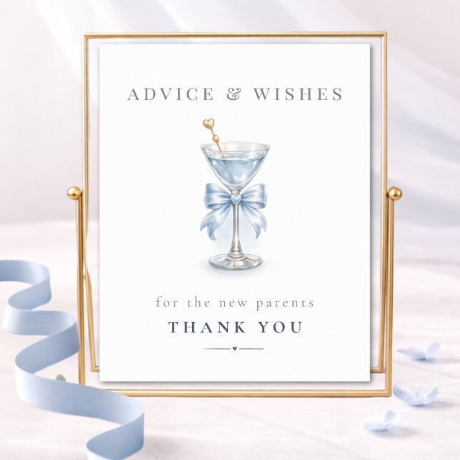 Chic Tini On The Way Baby Shower Advice & Wishes Poster (Skapare uppladdad)